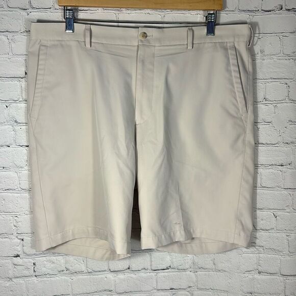 Peter Millar Crown Sports Golf Shorts 38 Salem Performance Khaki MC0EB82 FLAW - Picture 1 of 8